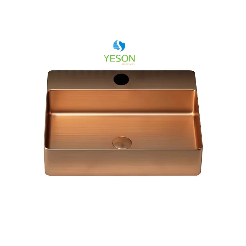

Pedestal BasinYason Hot Sale Modern Design Single Bowl Stainless Steel 304 Rose Gold Faucet Sanitary Ware Bathrooms Hand Wash Ba