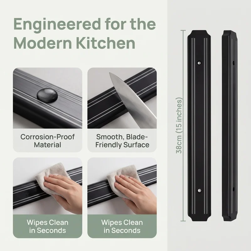 Wall-Mounted Magnetic Knife Rack, Kitchen Magnetic Knife Holder, Magnetic Iron Knife Storage Rack, Storage Tool