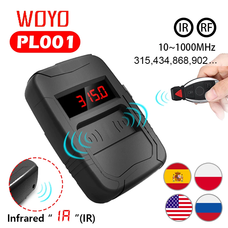 10MHZ to 1000MHZ Autos chl üssel Frequenz tester für 315,433,868,902MHz, WOYO PL001 Tür RF TV Infrarot ir Fernbedienung Detektor Diagnose tool – Detail 8