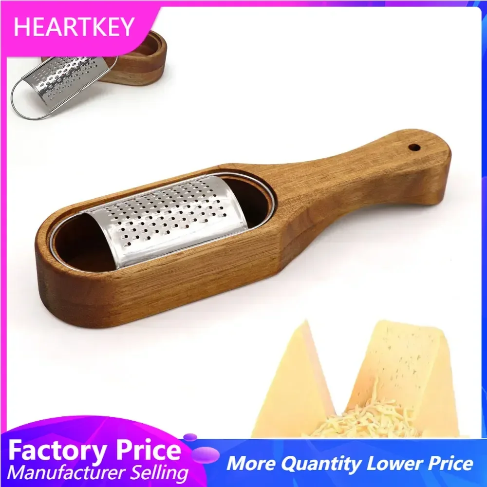 

Stainless Steel Cheese Grater with Wood Handle, Vegetable Grater, Citrus Shredder Cheese or Lemon Fruit, Household Kitchen Tools