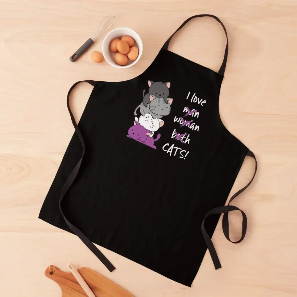 

Kawaii Catpile with Text - LGBTQ Asexual Pride for Ace Apron painters For Men Kitchen Apras For Women Apron