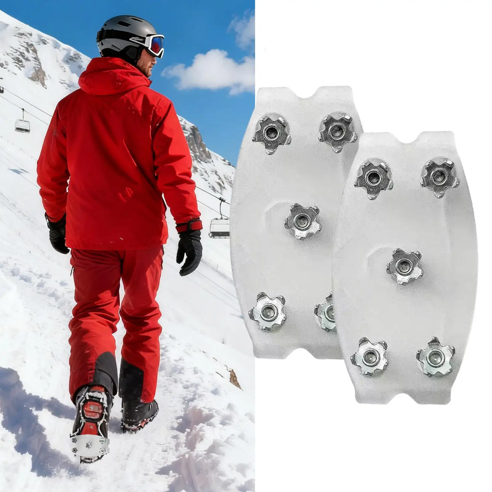 مرابط الثلج للأحذية أحذية واضحة مسمار الجر المضادة للانزلاق أحذية الجليد القابضون للرجال النساء المبتدئين المشي لمسافات طويلة تسلق #3