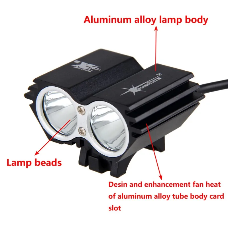 Waterproof USB Bike Light 8000LM LED Front Bicycle Headlight Dual Lamps for Cycling No Battery