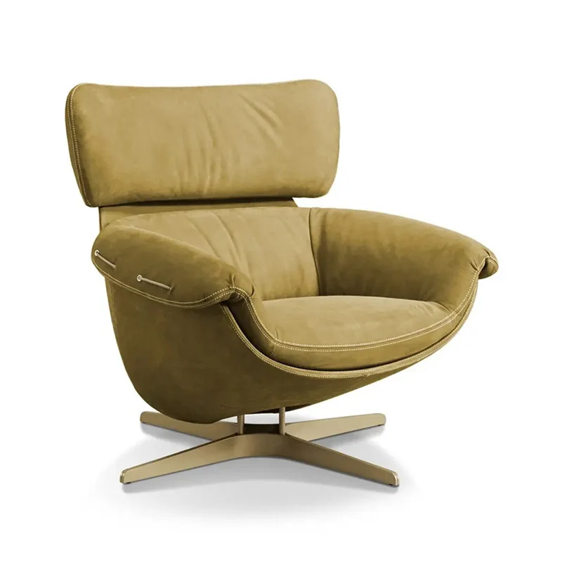 

Extremely simple sofa swivel living room home lazy sofa chair light luxury balcony chair boss chair solid wood