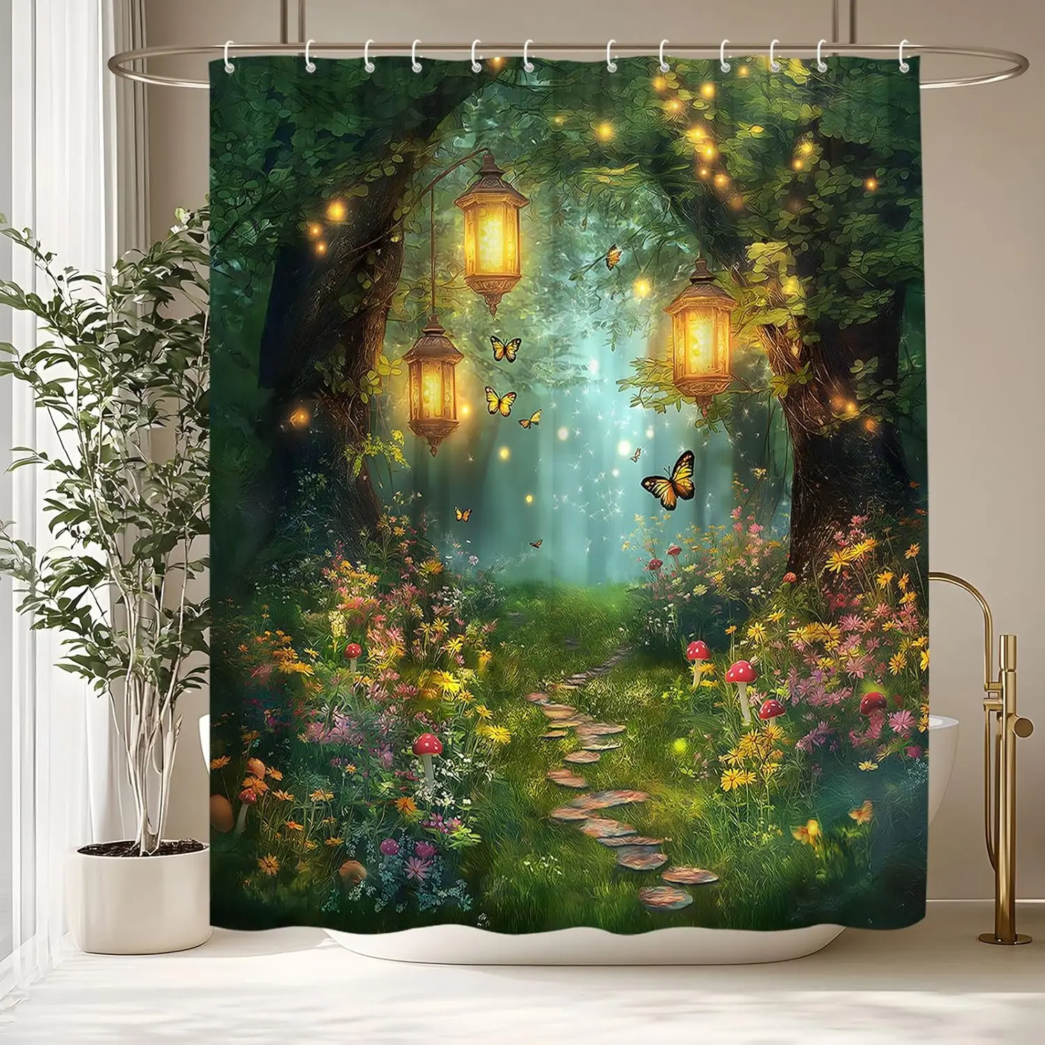 

Фэнтези-лес, занавеска для душа, страна чудес, весенний сад, сказочная магия, джунгли, туманный лес, фермерские дом, гриб