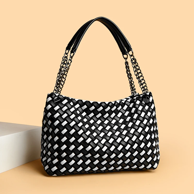 

Новая роскошная кожаная сумка через плечо для женщин, модная элегантная сумка через плечо, женская сумка-тоут, повседневные шикарные стильные дизайнерские сумки