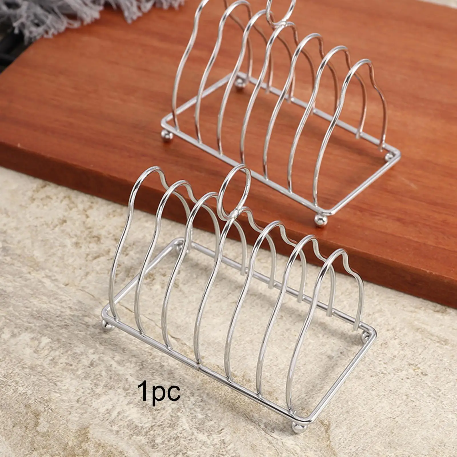 Support à pain en acier inoxydable à six fentes, porte-pain, étagère de rangement de cuisine pour le petit-déjeuner, pour comptoir