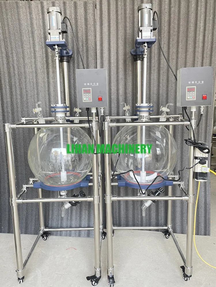 10 20 30 50 100 150 200L High Borosilicate Glass Stirring Reactor At Room Temperature Liquid Liquid Extraction Reactor