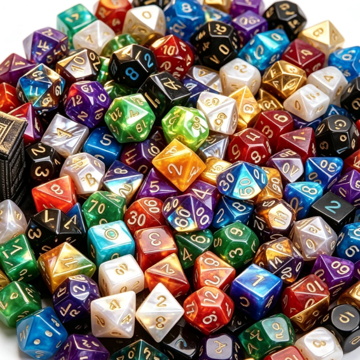 35Pcs RPG Dice Kit, 7 Complete Polyhedral Sets D4-D20 in Random Colors, Includes 7 Black Pouches, Perfect Gift for ZSY