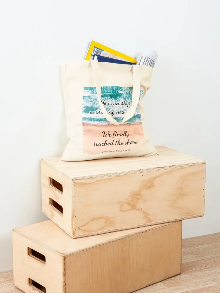 It Ends With Us quote with background Tote Bag shopper bag woman Canvas bag sac pour femme tote university