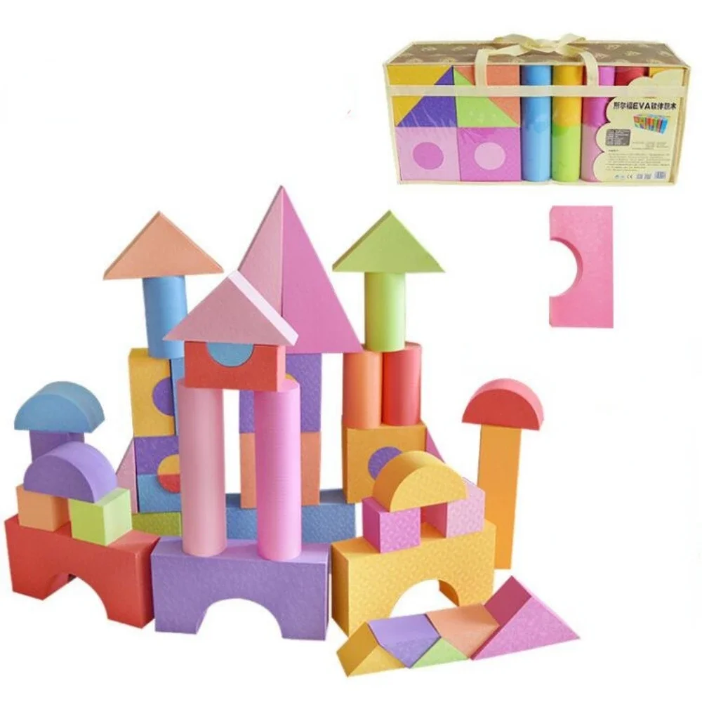 50pcs/Set Large Safe Building Blocks Big Foam Blocks Colorful Construction Toys Kids Learning Educational Toy for Children Gifts