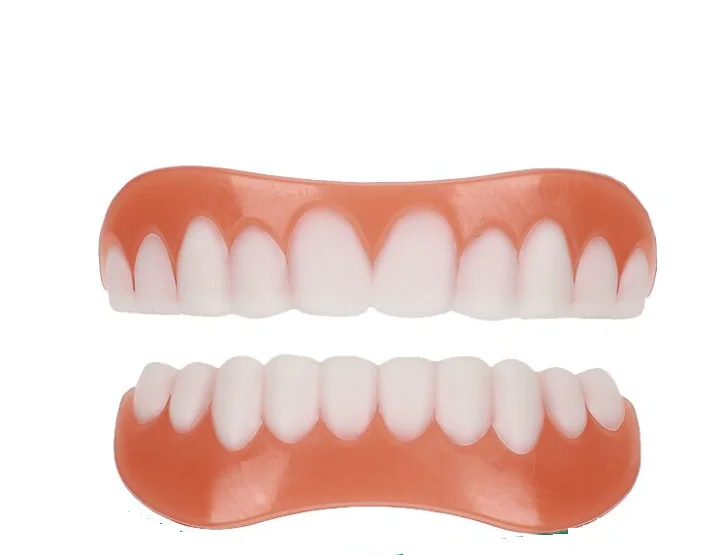 1 set Upper and lower False teeth cover Perfect Smile Veneers Comfort Fit Flex Denture Paste fake braces for Double row of teeth