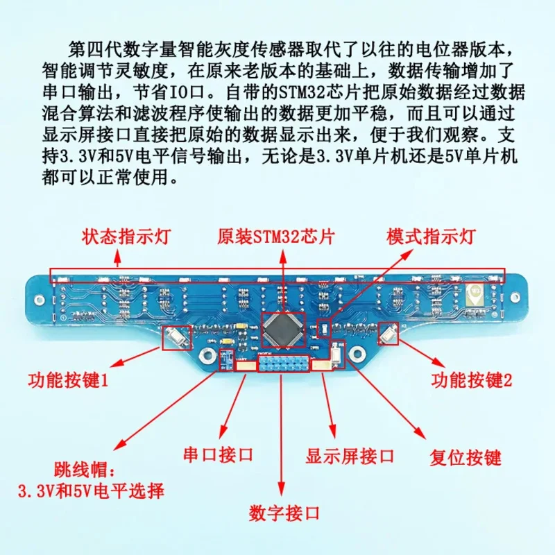 12-channel Digital Tracking Sensor, Gray-scale Patrol Module, Photoelectric Tracking Color Recognition, Dedicated for Robots