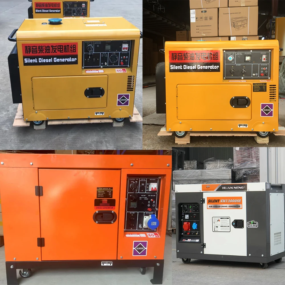 5KVA 7KVA 8KVA 10KVA Super Silent Diesel Genset 110V 220V 380V Portable Diesel Generator Soundproof Alternator 10KW 20KW 50/60HZ