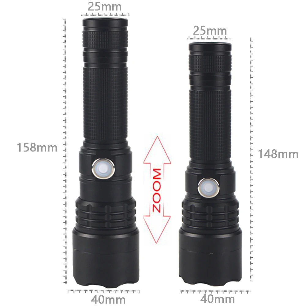 IR 850nm 940nm Zoomable LED Flashlight Infrared Night Vision Type-c USB charging Zoom LED Flash Light Hunting Flashlight Torch