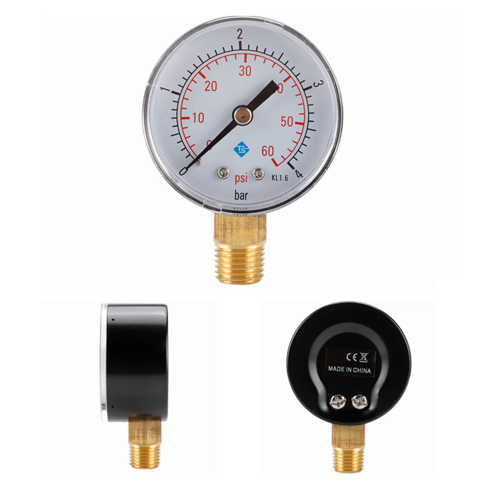 0-60 PSI Hydraulic Pressure Gauge Meter Pool Pump Pressure Gauge Replacement for Swimming Pool Spa and Aquarium Valve Filter