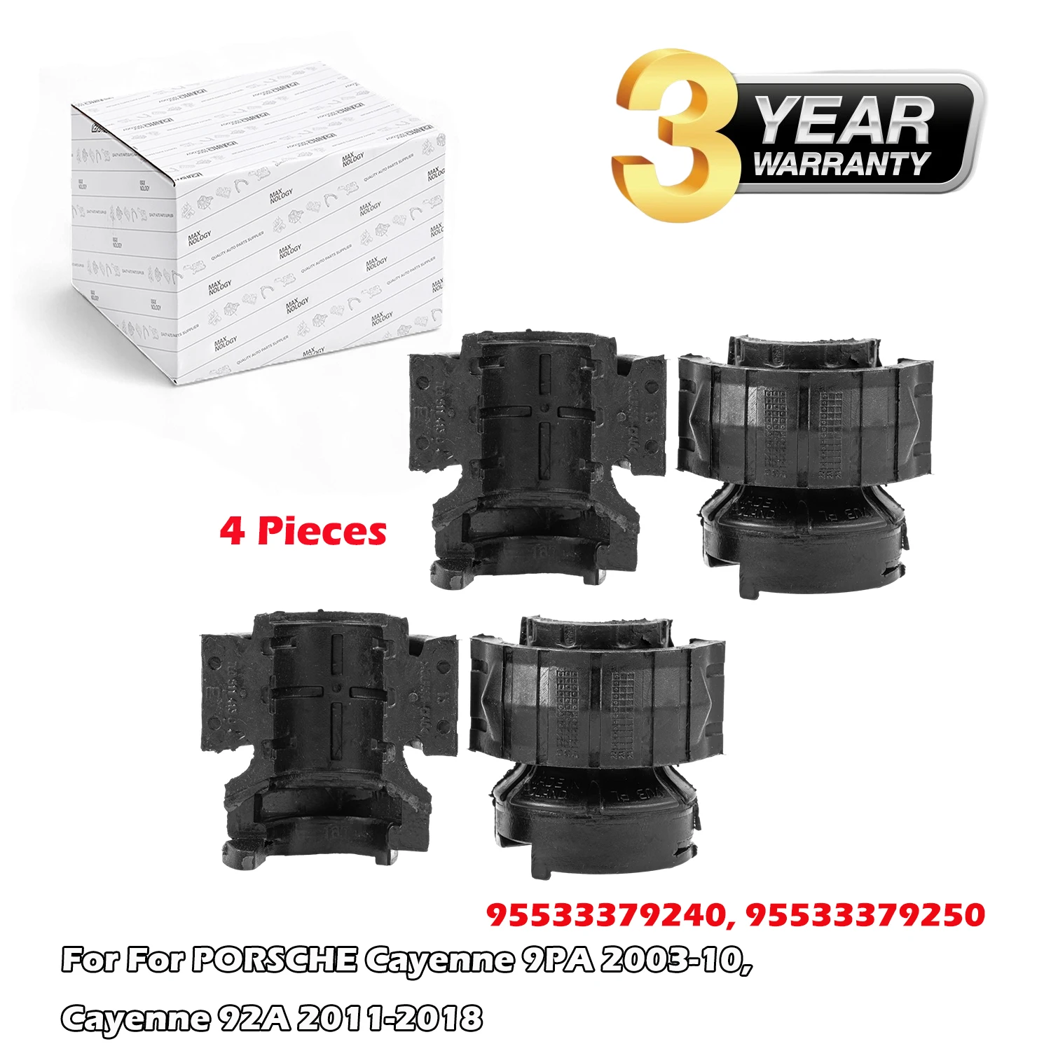 

OEM Rear Stabiliser Mounting Stabiliser Bar Rubber 95533379240,95533379250 For PORSCHE Cayenne 9PA 2003-10,Cayenne 92A 2011-2018