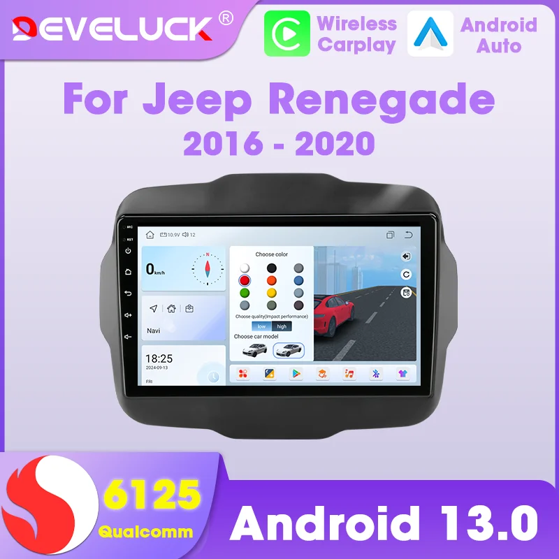 

Carplay Android Auto Car Radio for Jeep Renegade 2016-2020 Smart Cars Systems Multimedia Player Stereo Head Unit Navigation GPS