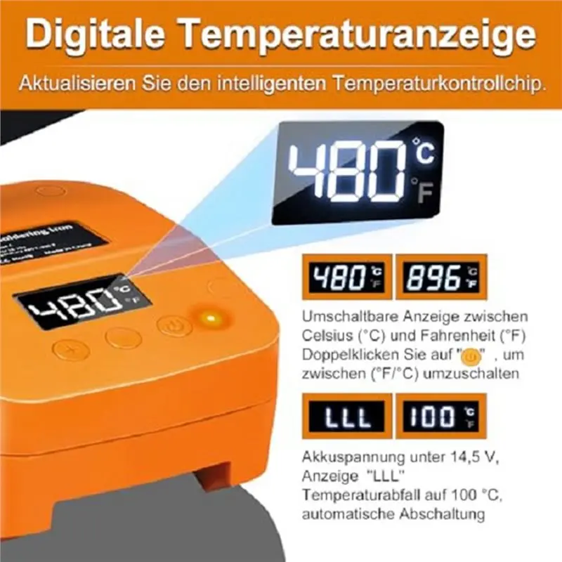 [NEW!X13A】 Cordless Soldering Iron Station With Digital Display Fast Heating For Worx 4PIN 20V Battery USB Type-C Included