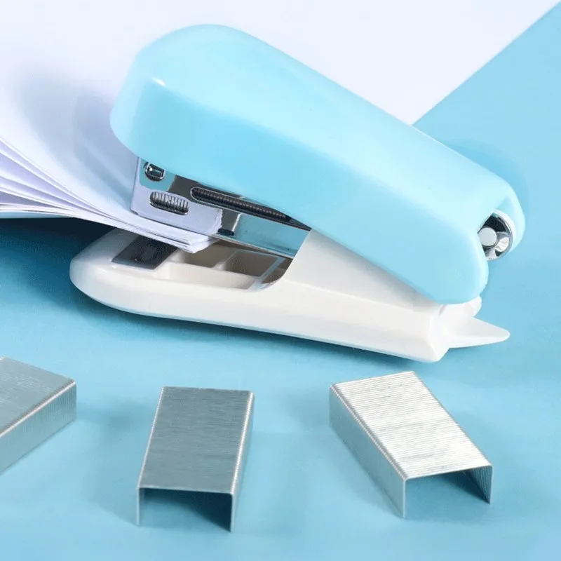 Portable Color Manual Mini Stapler 26/6 Staples School Office Supplies Business File Binding Tool Girl Student Stationery Gift