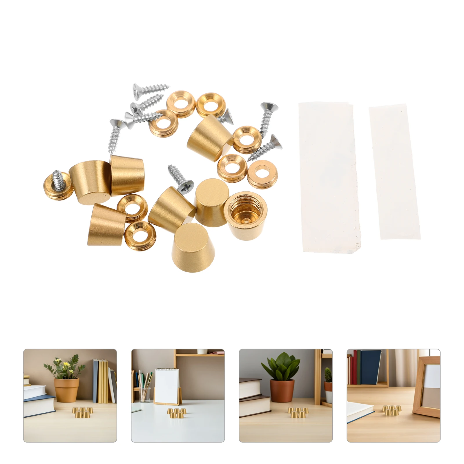 8pcs Brass Cutting Board Feet Brass Riser Feet Furniture Hardware Replacement Parts For Wooden Display Tray Wood Cutting Board