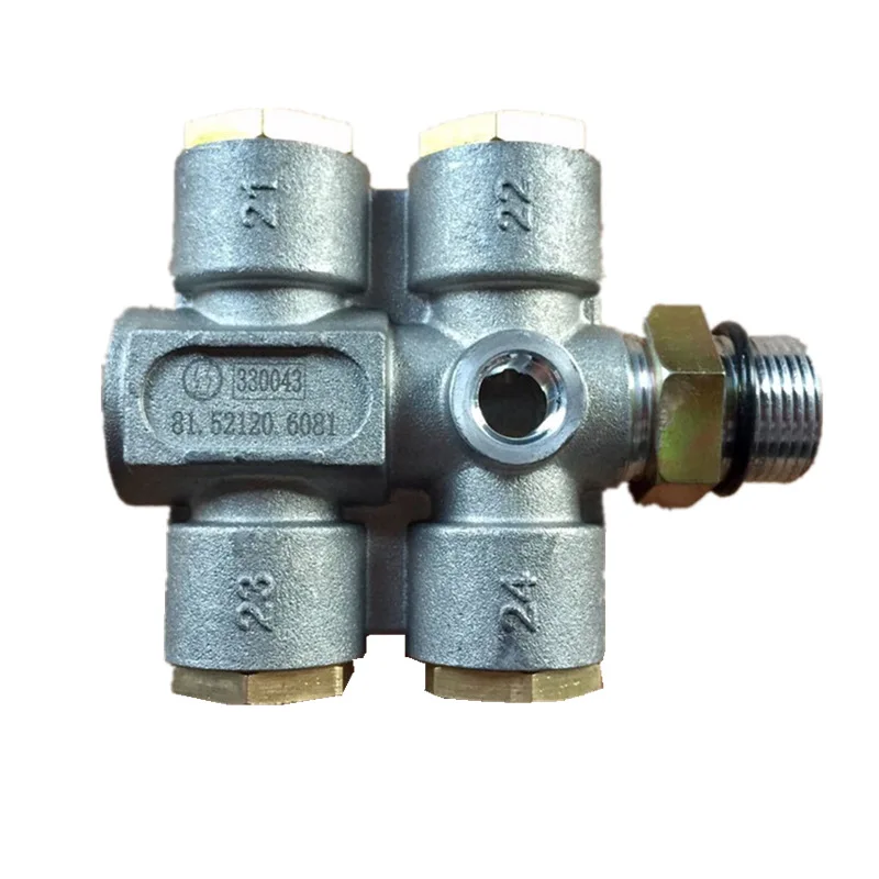 For SHACMAN X3000 F3000 New M3000 81.52120.6081 Air Valve One-way Valve Two-position Five-way Valve Connector Truck Parts