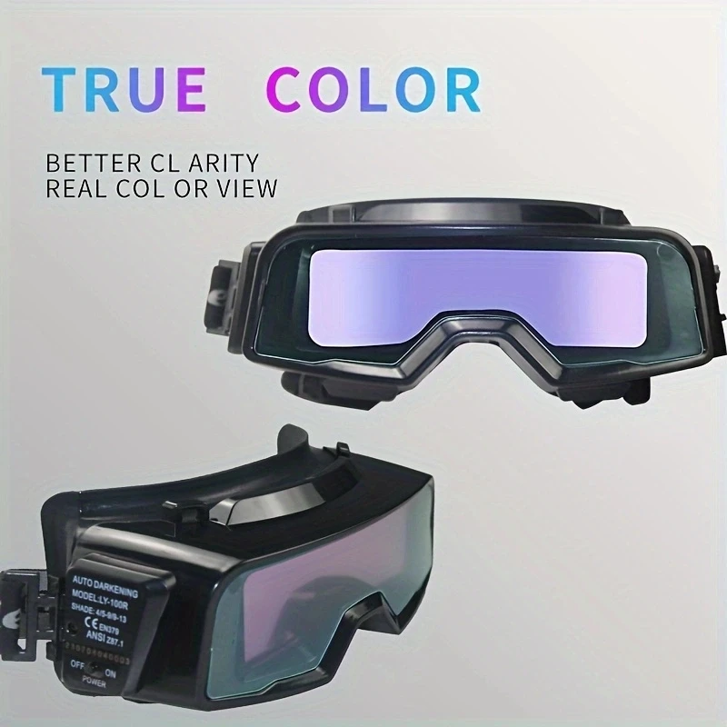 True Color Automatic Darkening Welding Glasses Mask Welding Cap for TIG MIG MMA Professional Weld Glasses Goggles