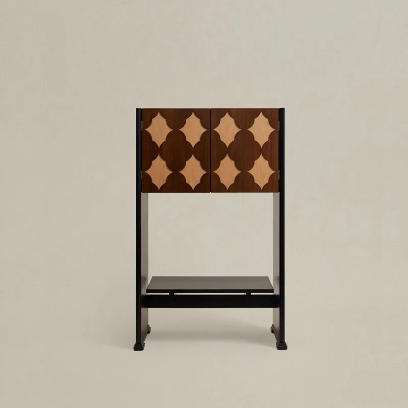 

Begonia pattern dining side cabinet, entrance cabinet, Chinese medieval solid wood furniture