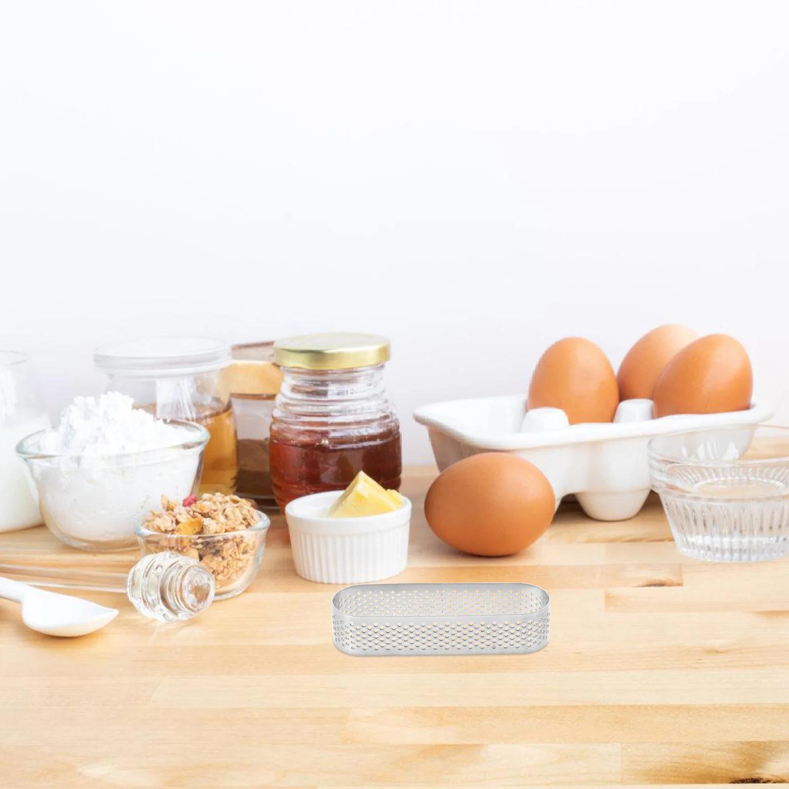 

6Pcs Oval Stainless Steel Baking Rings 2.8x9.4cm Non-Stick Tart Mold Multi-Purpose Cake Mousse Tool Tart Ring Baking Ring