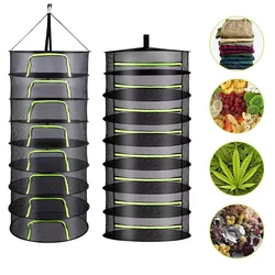 2/4/6 Layers Drying Net for Herbs Hanging Basket Folding Dry Rack Herb Drying Net Dryer Bag Mesh For Flower Buds Plants Organize