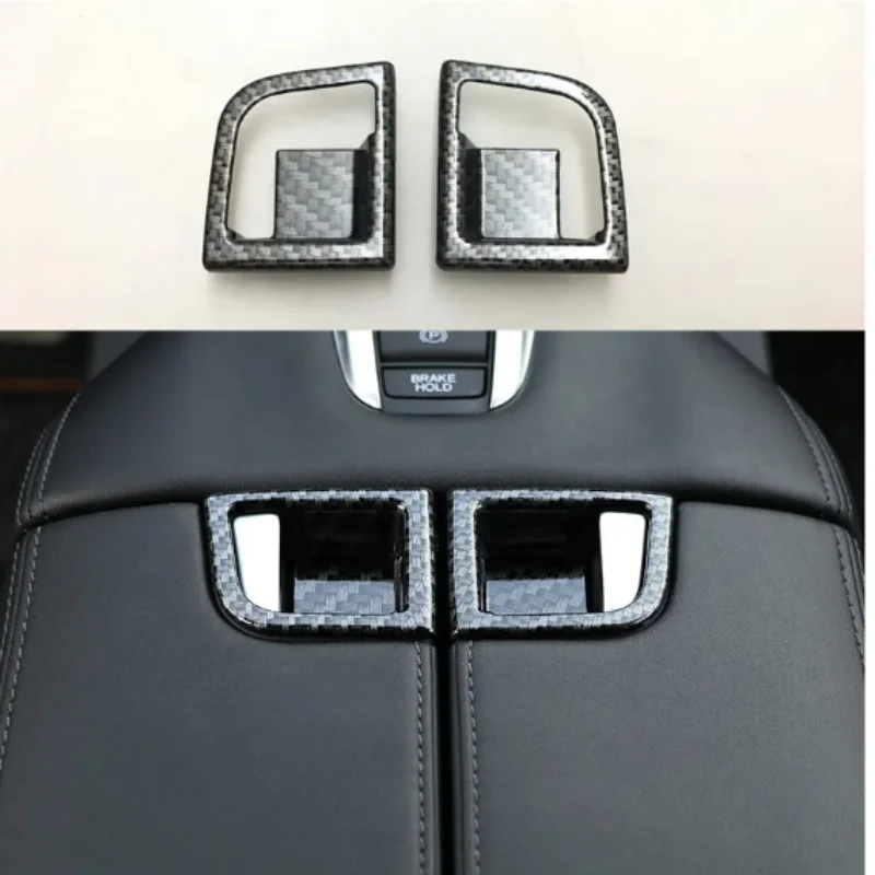 Carbon Fiber Armrest Storage BOX Switch Cover Decorate Trim For Honda Avancier 2017