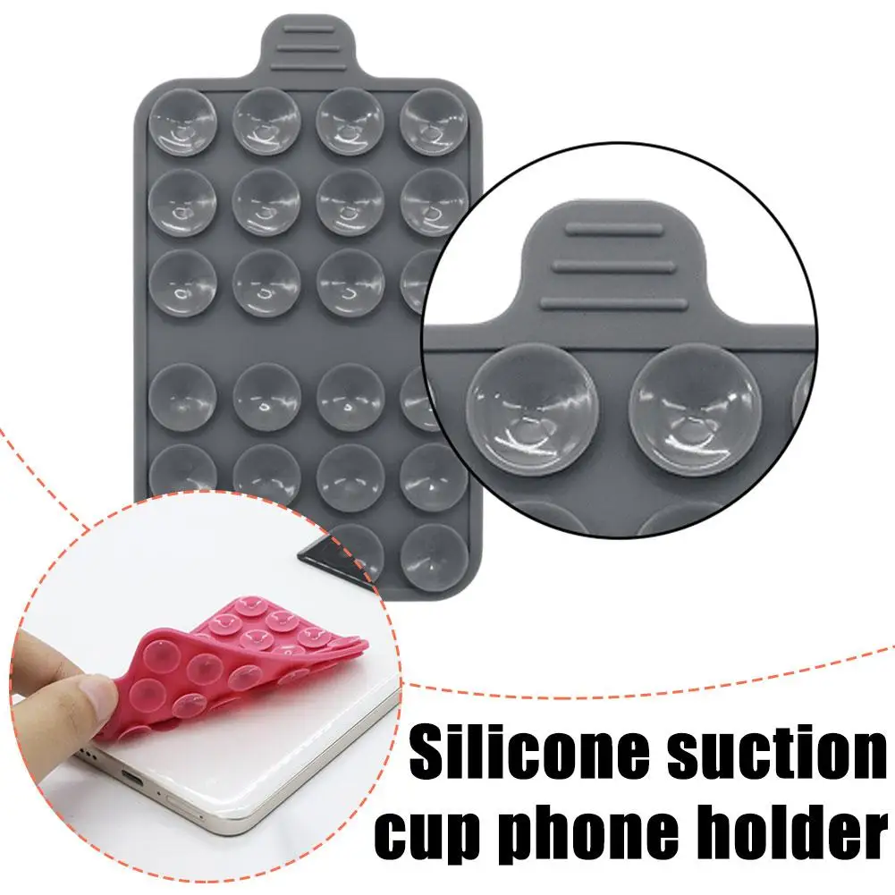 Silicone Suction Phone Holder Mount Double-Sided Adjustable Strong Holder Portable Hands-Free Case Suctions Phone Phone K3W4