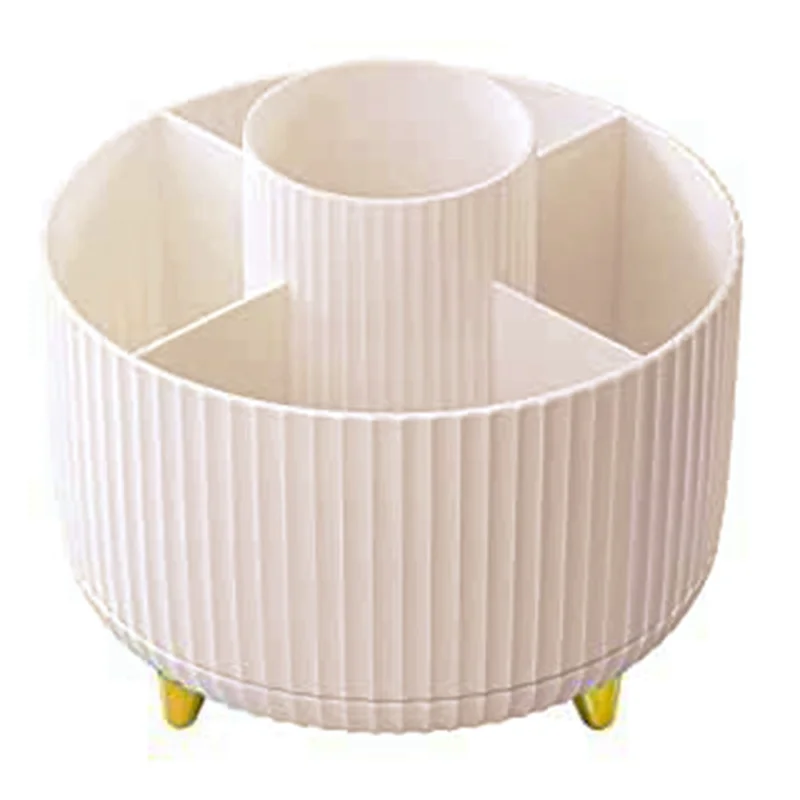 

AK51-Makeup Brush Holder Organizer, 360° Rotating Pencil Pen Holder Cup, Desk Accessories, 5 Slot Make Up Brushes Cup