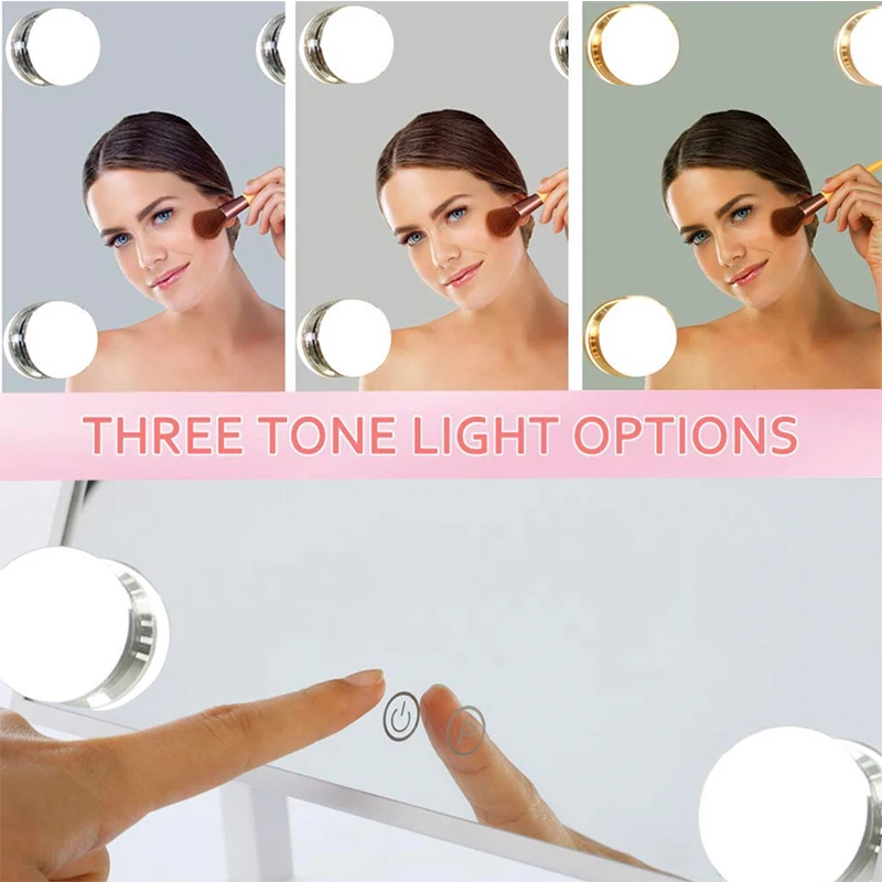 Hollywood mirror with lights for makeup with led light magnifying 12 LED Bulbs Desktop Vanity Mirror for Bedroom Dressing Table