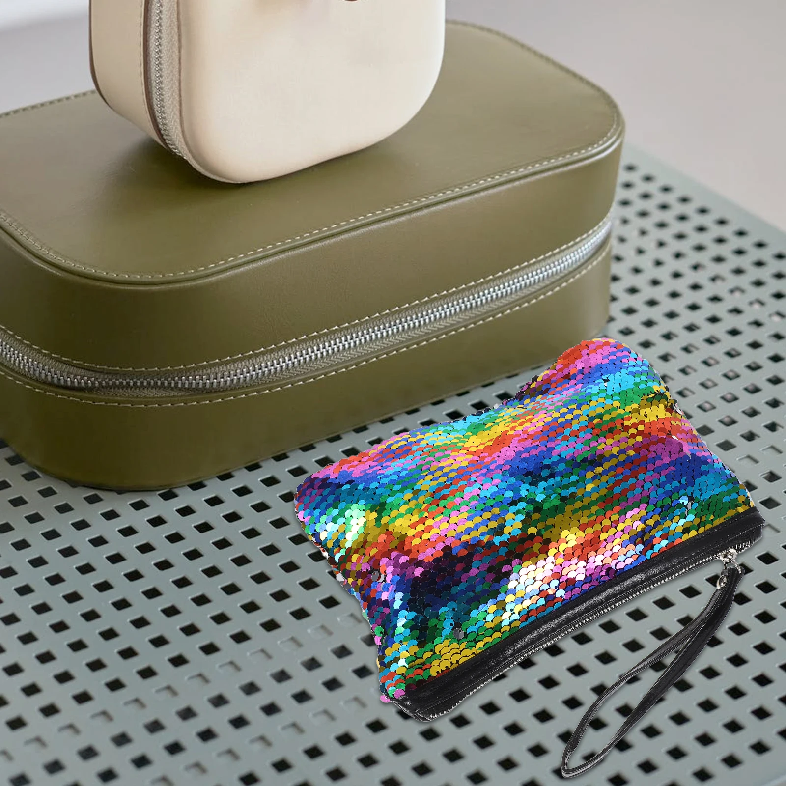 

Sequin Bag Fashion Change Color Paillette Handbag Travel Toiletry Organizer Case Small Storage Bags For Women