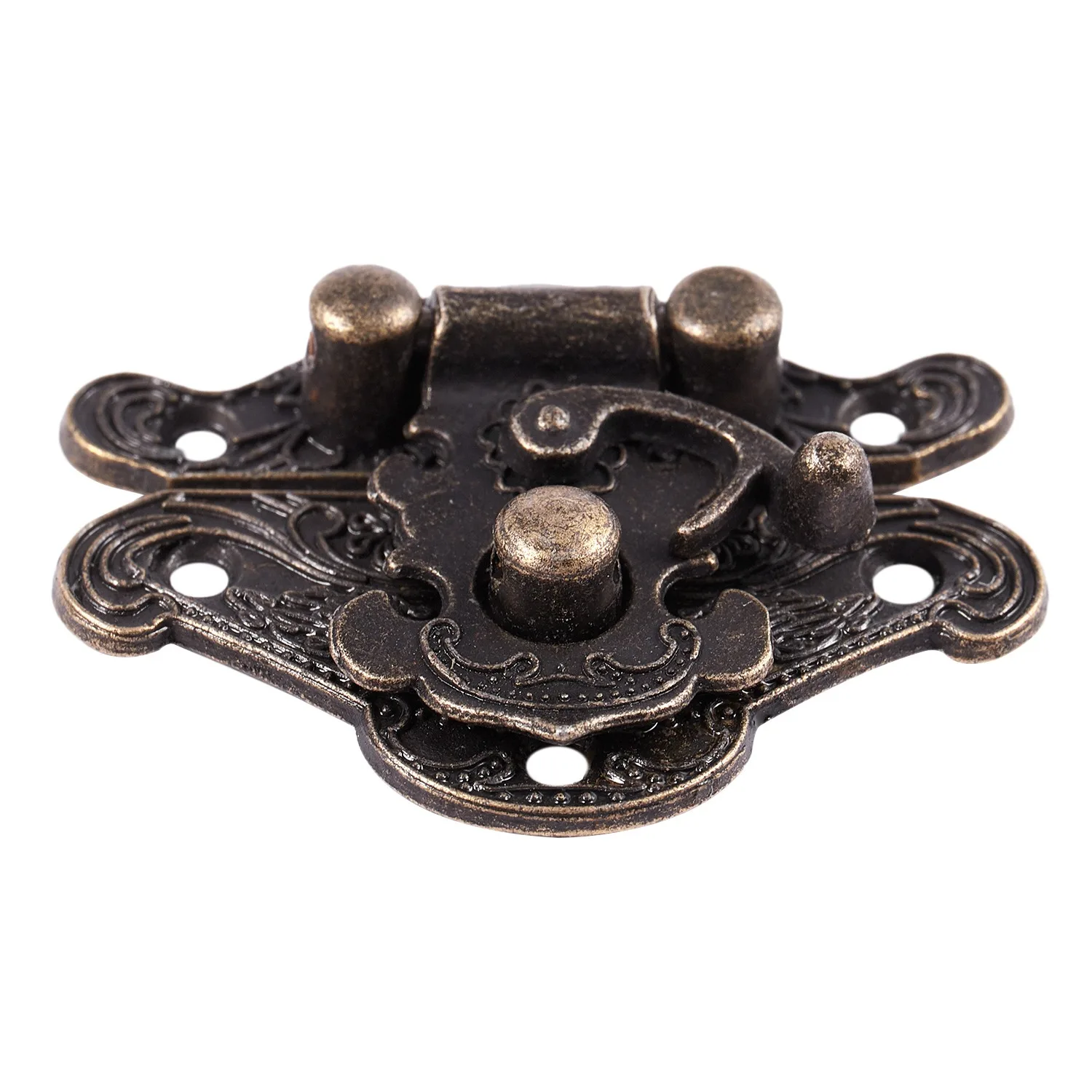 แผ่นกล่องเก็บเครื่องประดับไม้สลักตกแต่งสไตล์วินเทจแนวย้อนยุคกลอนล็อคหน้าอกขนาด: ขนาดเล็กพิเศษ