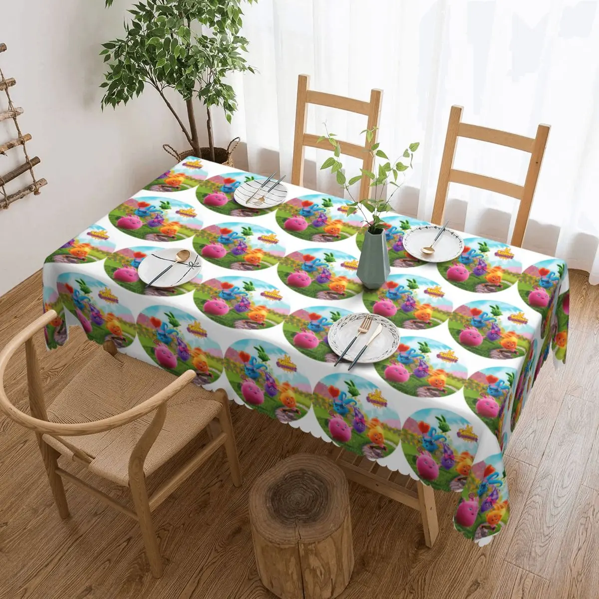 Sunny Bunnies Anime Tablecloth Restaurant Kitchen Rectangular Tablecloth Festival Party Decorations Outdoor Dining Table Cover
