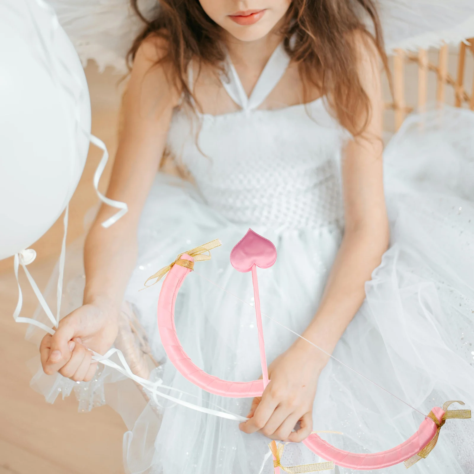 

1Set Cupid Bow Arrow Accessories Mini Heart Tip Bow Halloween Cupid Costume Supply Adult Valentines Day Cosplay Prop