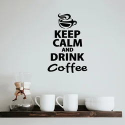 Coffee Vinyl Wall Stickers Coffee Wall Decals Kitchen Decor Coffee Shop Waterproof Decal Keep Calm and Drink Coffee Quote Decal