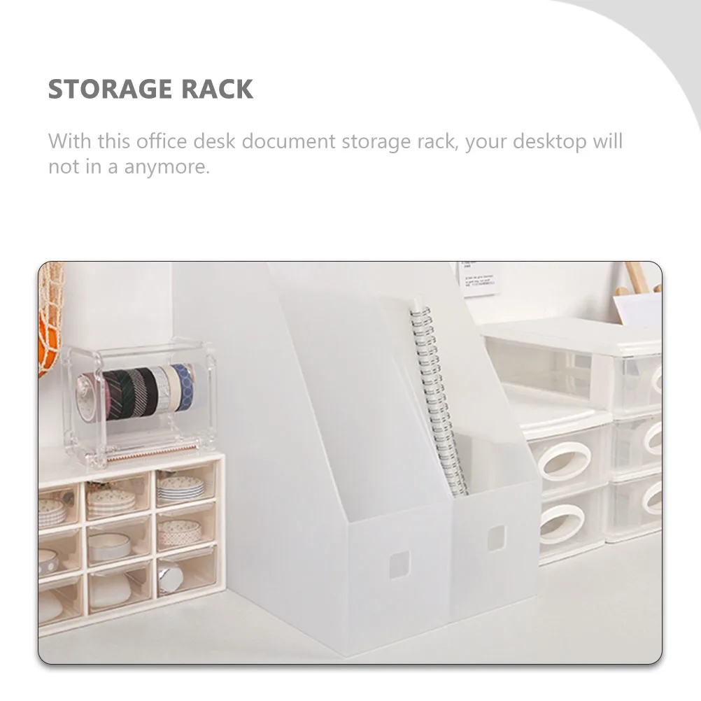 

3pcs File Organizer Rack Document Holder 9x24x27cm Transparent Double-sided Matte Folder Shelf Storage Desk Accessories Plastic