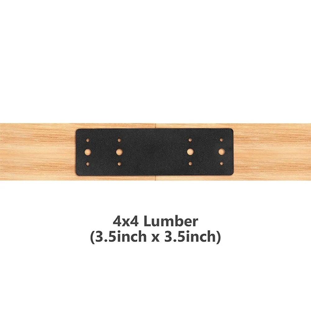Steel I Type Flat Plate Bracket 2Pcs for Structural For Wood Repair Truss Frame Pergola Beam and Furniture Reinforcement