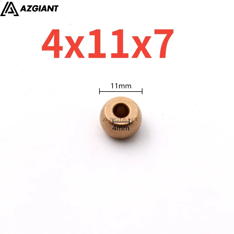 100 PCS Ball Bearing Spherical Oil Bushing Bearing Of Powder Metallurgy Copper Sleeve DIY Accessories 2x5x3mm 4x11x7mm