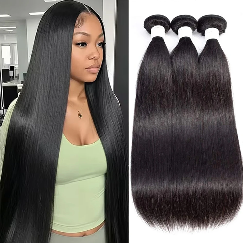 

Наращивание волос из бразильских натуральных волос Remy, 12A, прямые, естественный цвет, 10-40 дюймов, для женщин.