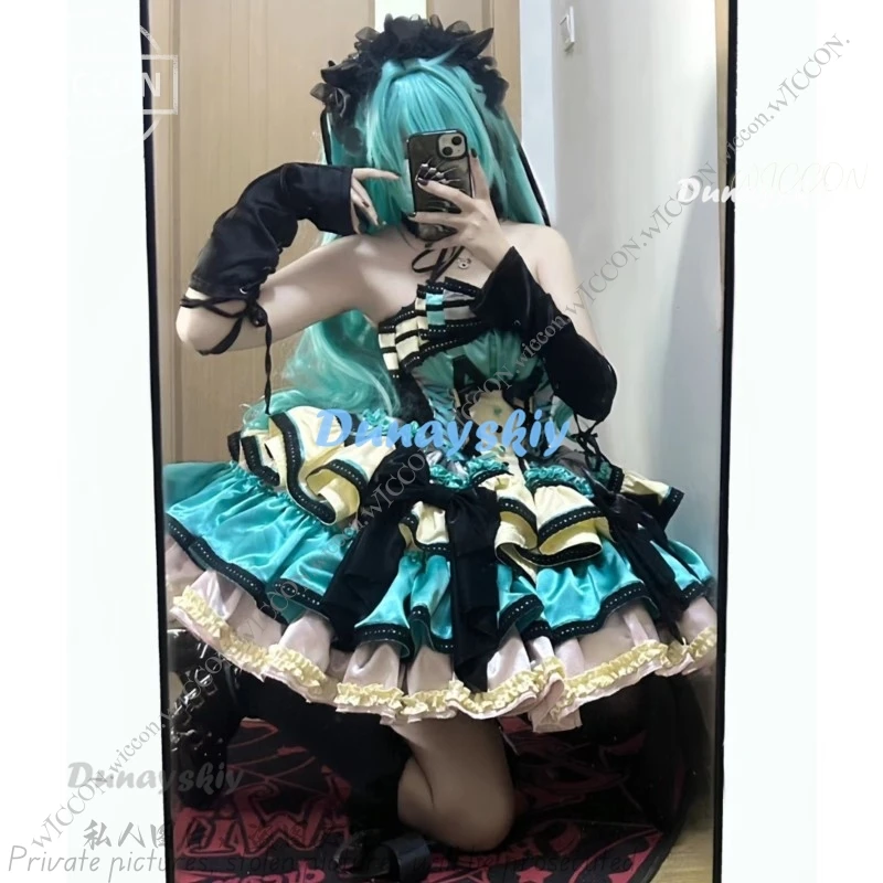 PJSK 애니메이션 코스프레 할로윈 코스튬 파티 가발, 공주 카와이 멋진 코믹콘 팬 아트 프로젝트, 세카이 다채로운 무대 미쿠 로리타