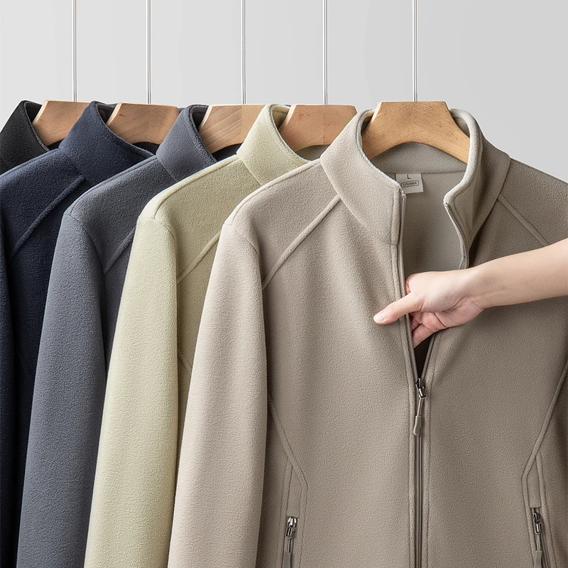 حجم كبير 8XL 9XL الشتاء القطبية سترات صوفية الرجال معاطف التخييم عادية في الهواء الطلق الدافئة كامل سستة التنزه سترات الرجال سترات واقية