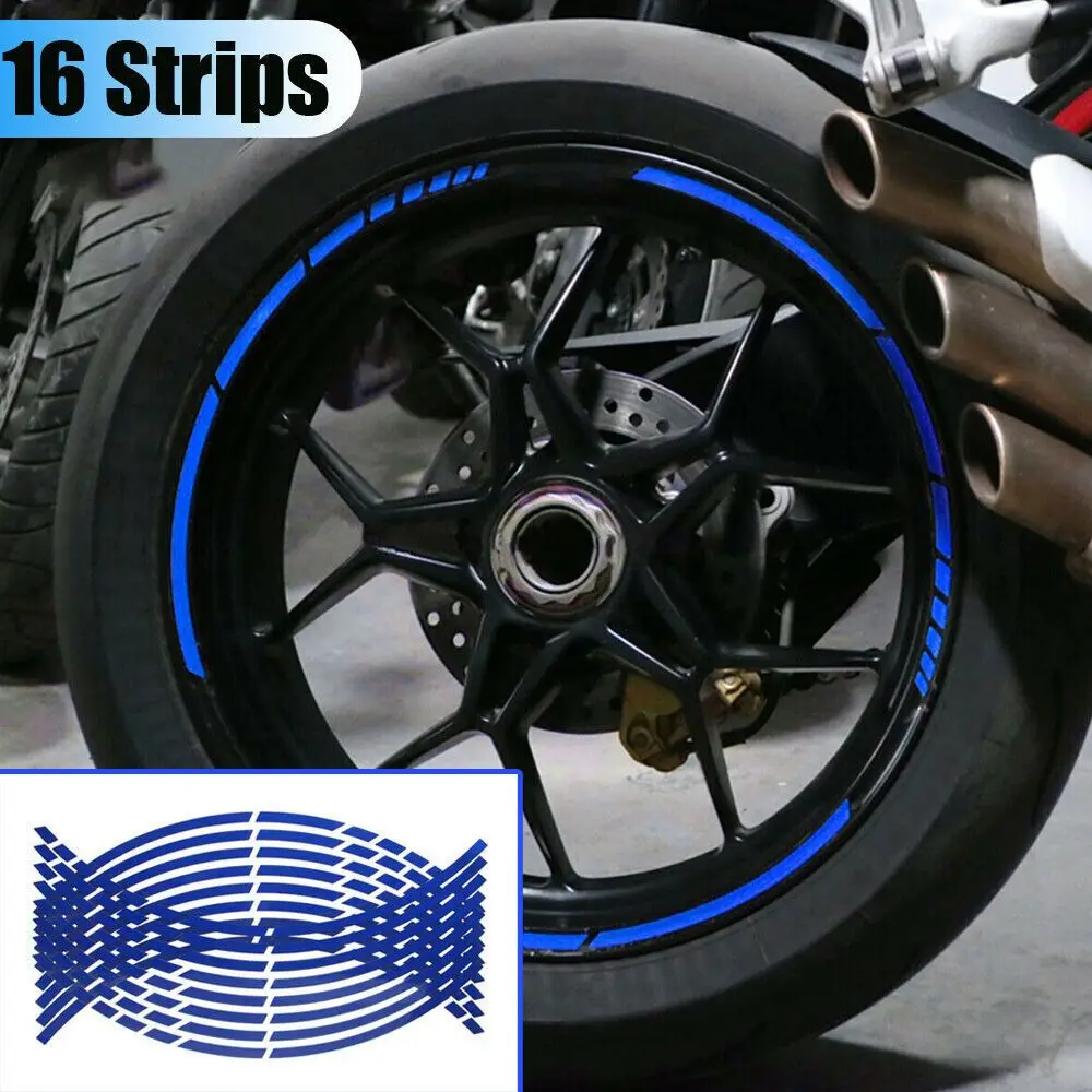 Tire Stickers, Reflective for Bicycle Wheel Stickers, Waterproof Motorcycle Rim Tape, 17/18 Inch for Bicycles, Motorcycles, Cars