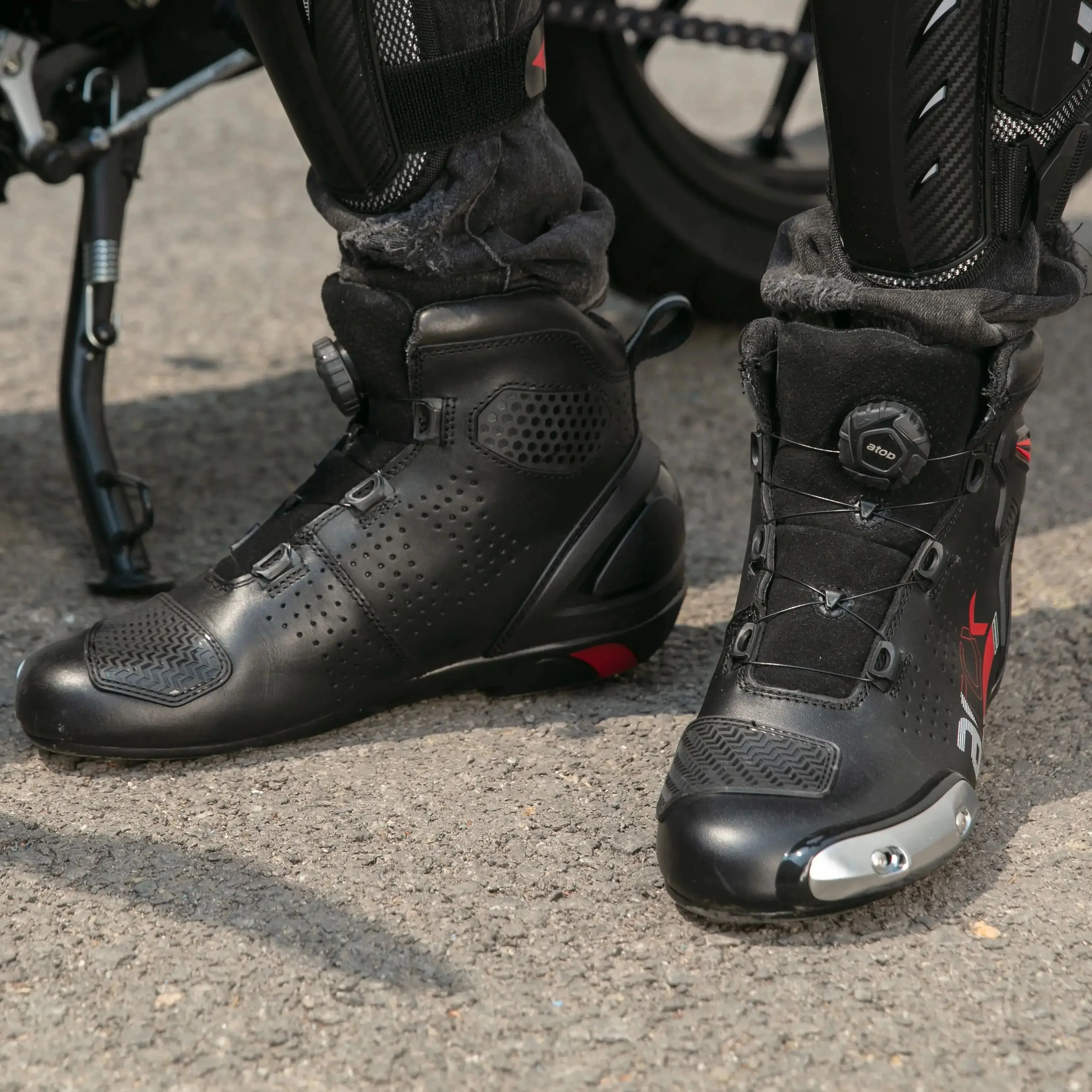 

Мужские мотогоночные ботинки из натуральной кожи, защитные ботинки для верховой езды с быстросъемным циферблатом