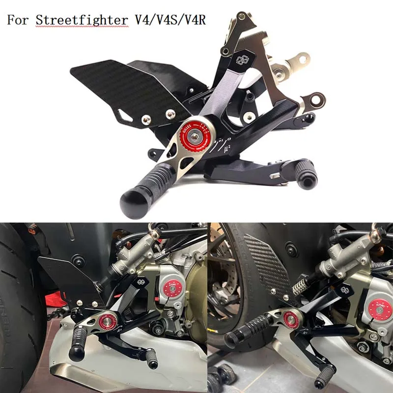 Voor Ducati Panigale Street Fighter V4/V4S/V4R 2018-2022 Achter Set Richter Voetsteun Aluminium Gewijzigd Pedaal montage Accessoires