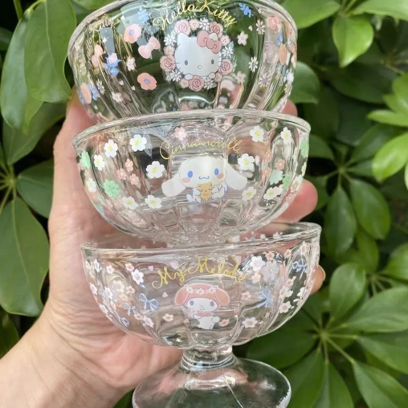 

Sanrio series animation high-value smoothie cup My melody ice cream ice cream cartoon dessert cup Cinnamoroll water cup gift