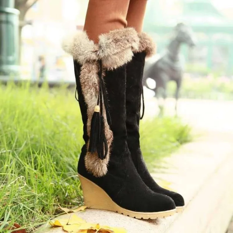 

Fashion Wedge Long Women Boots Australia Women's Shoes Platform Plush Winter Footwear Ladies Booties Thigh High Heels High Sexy